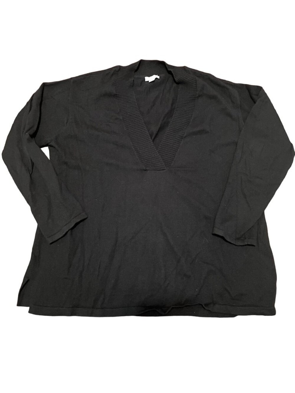 Pure J. Jill V-Neck Long Sleeve Cotton Cashmere Blend Sweater M Petite Neutral - Picture 1 of 7